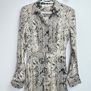 Lock & Key Snakeskin Print Midi Dress XS
